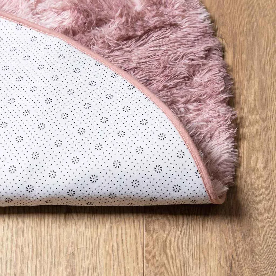 Tapis Shaggy à poils longs NAVARRA rose poudré 100x100 cm - 6