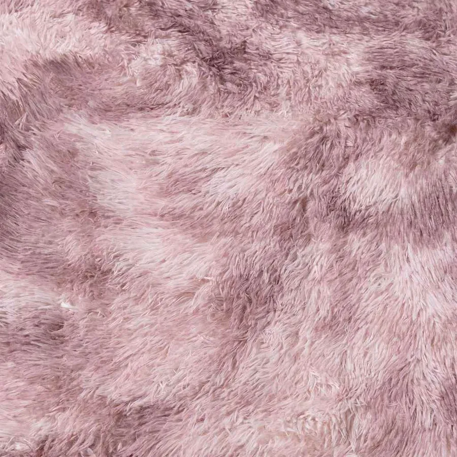 Tapis Shaggy à poils longs NAVARRA rose poudré 100x100 cm - 9