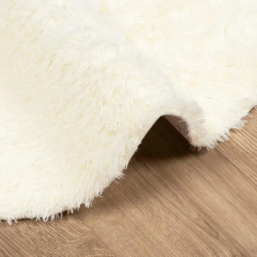 Tapis Shaggy à poils longs NAVARRA crème 100x100 cm polyester - 5