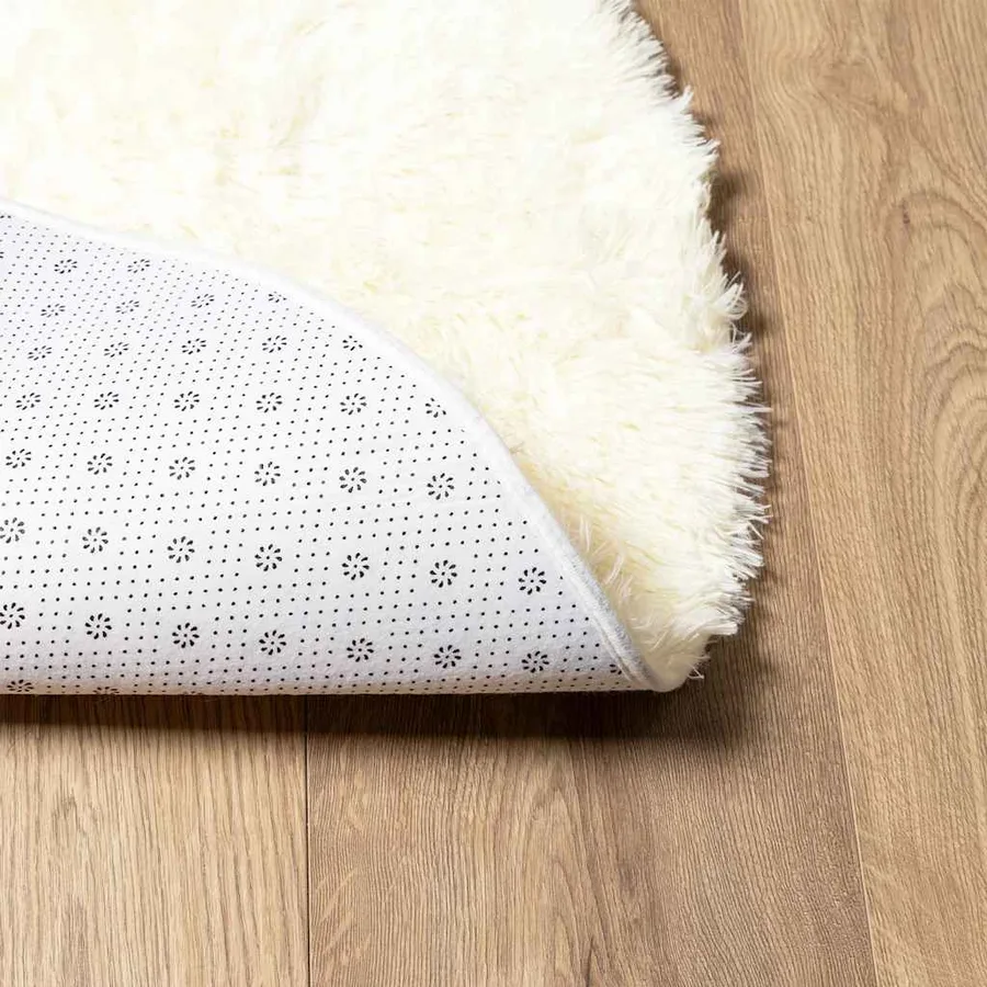 Tapis Shaggy à poils longs NAVARRA crème 100x100 cm polyester - 6