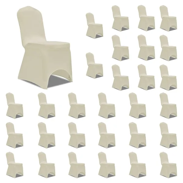 Housses élastiques de chaise Crème 30 pcs