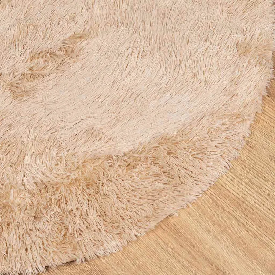 Tapis shaggy à poils longs NAVARRA beige 240x240 cm polyester - 4