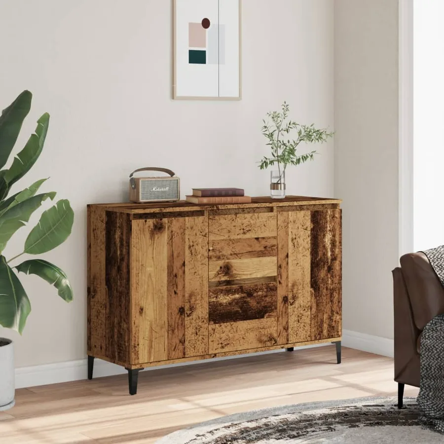 Buffet vieux bois 102x35x70 cm bois d'ingénierie - 3