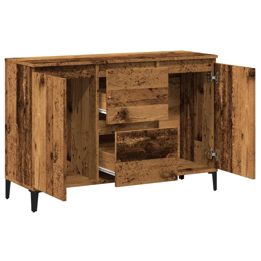 Buffet vieux bois 102x35x70 cm bois d'ingénierie - 5