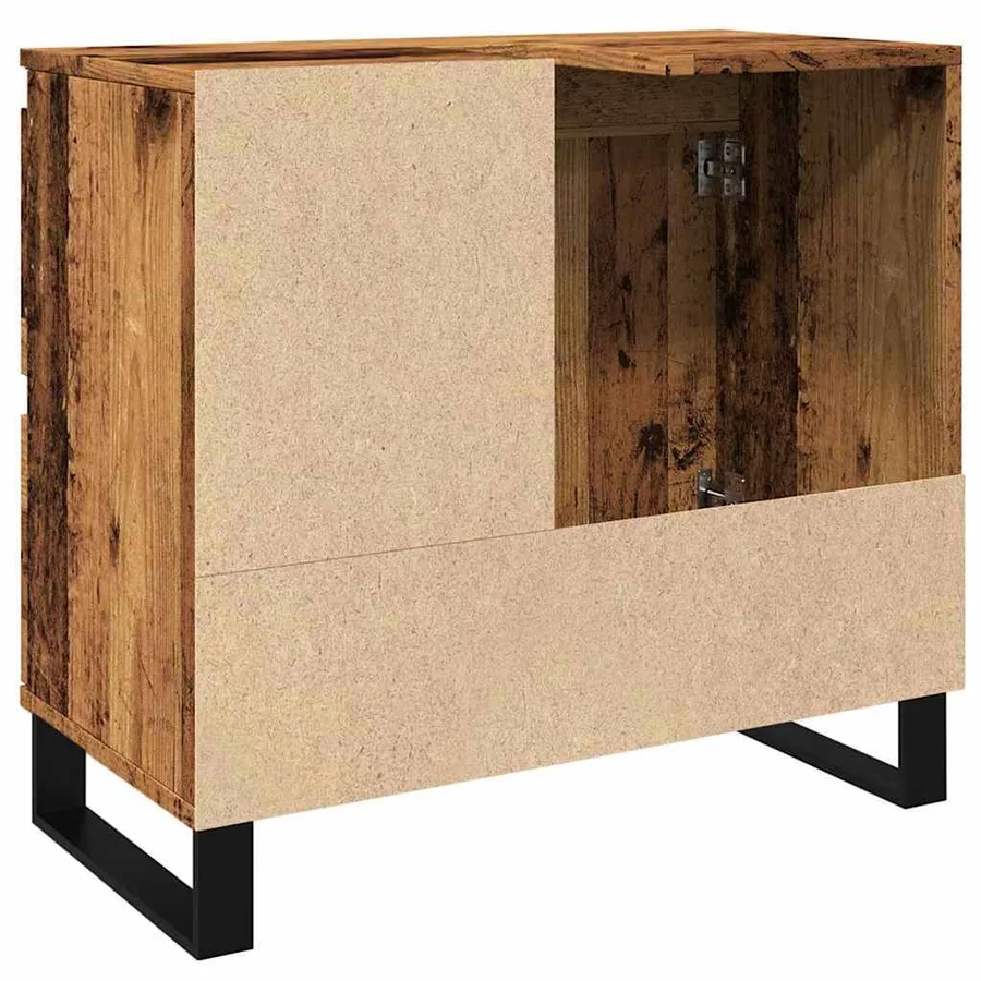 Armoire de lavabo de salle de bain vieux bois 65x33x60 cm - 6