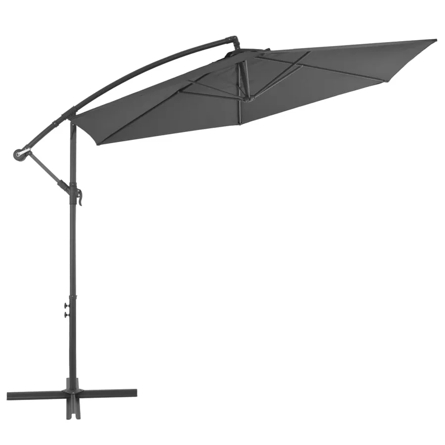 Parasol de jardin en porte-à-faux et poteau en aluminium - 2