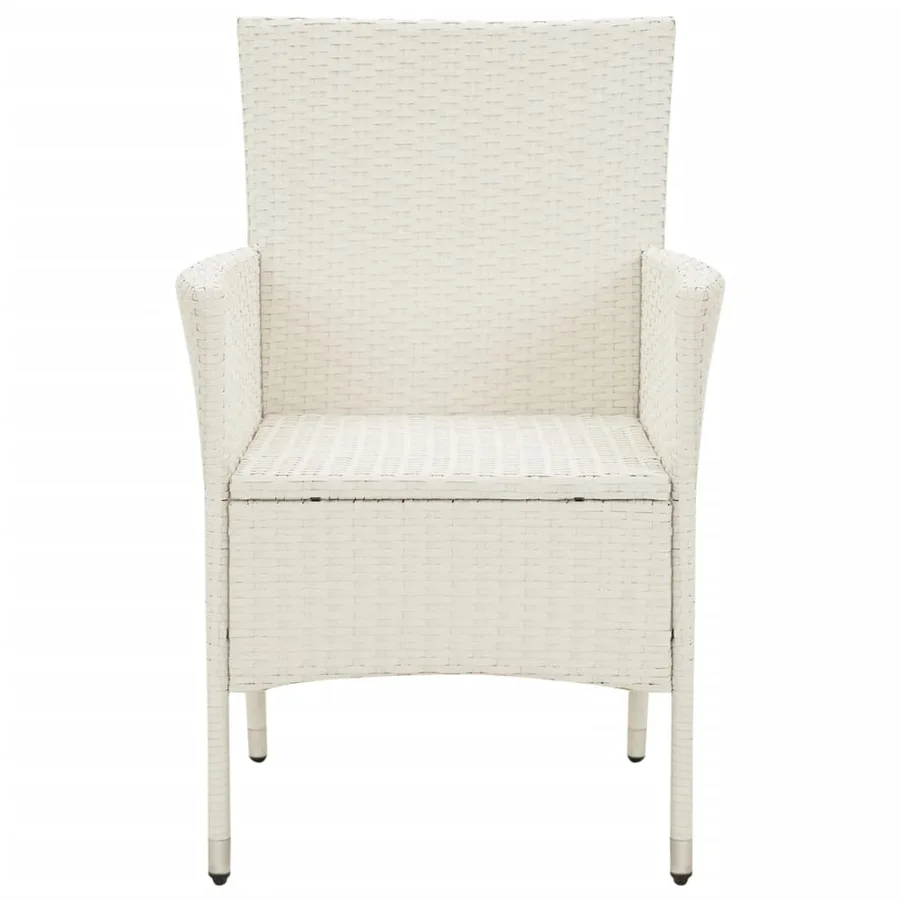 Chaises de jardin avec coussins lot de 4 Résine tressée Blanc - 4