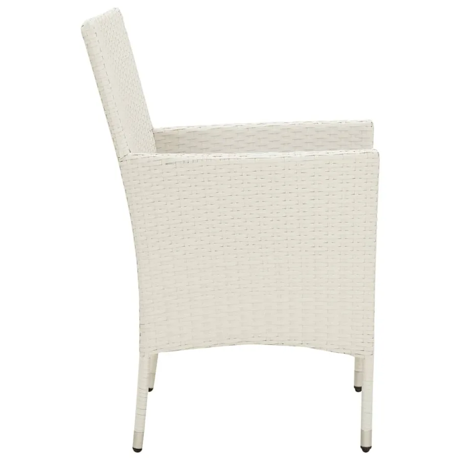 Chaises de jardin avec coussins lot de 4 Résine tressée Blanc - 5