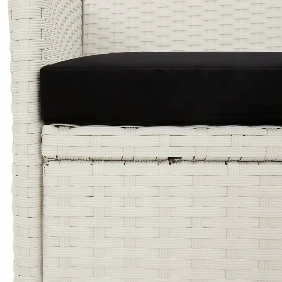 Chaises de jardin avec coussins lot de 4 Résine tressée Blanc - 7