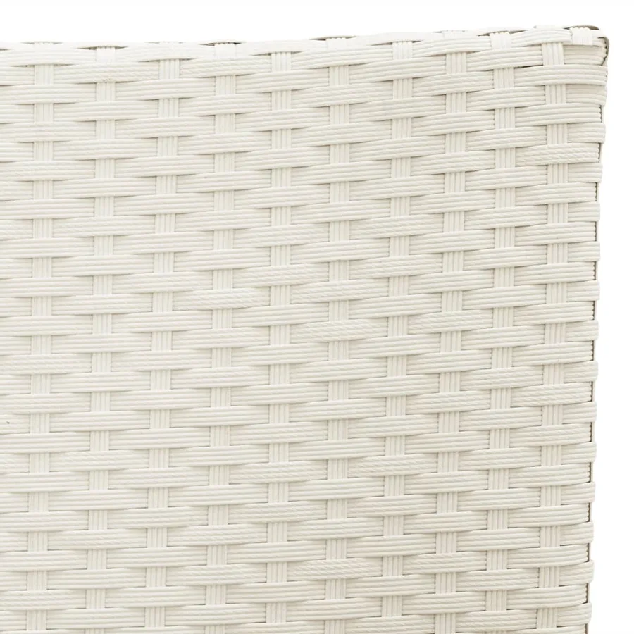 Chaises de jardin avec coussins lot de 4 Résine tressée Blanc - 8