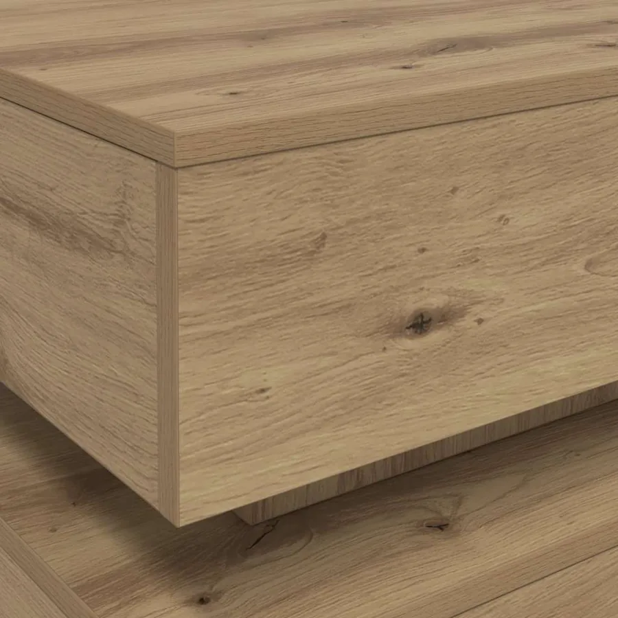 Table basse avec lumières LED chêne artisanal 90x50x40 cm - 10