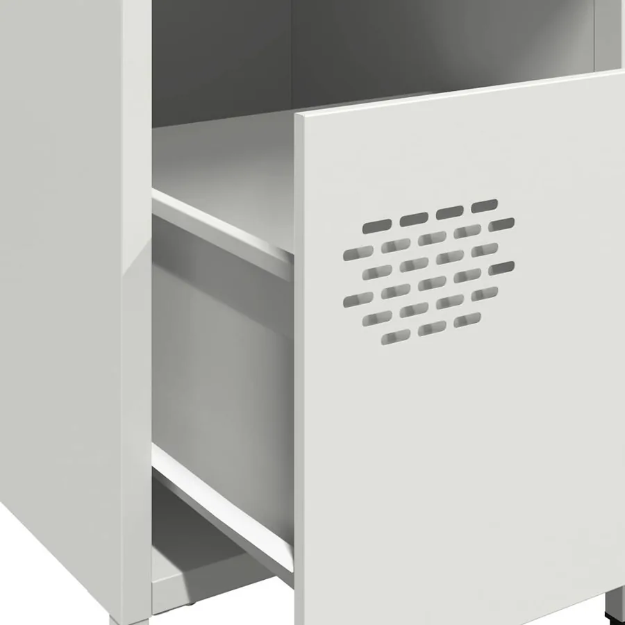 Tables de chevet 2 pcs blanc 35x39x43,5 cm acier - 10