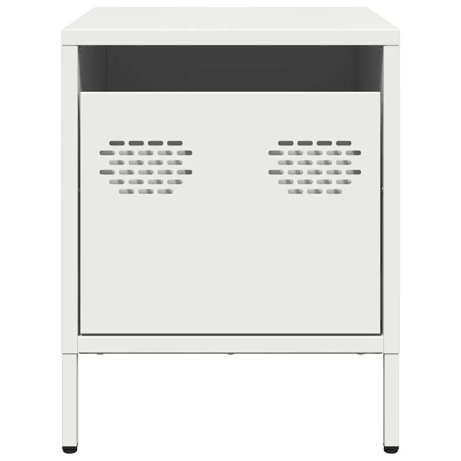 Tables de chevet 2 pcs blanc 35x39x43,5 cm acier - 5