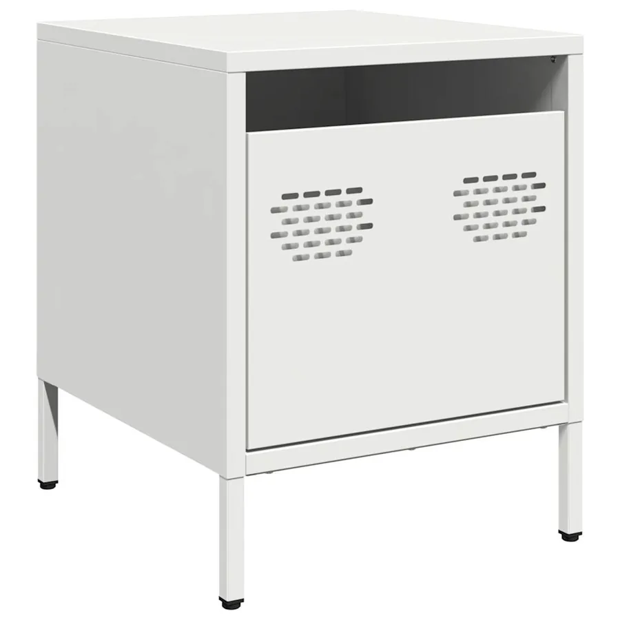 Tables de chevet 2 pcs blanc 35x39x43,5 cm acier - 6