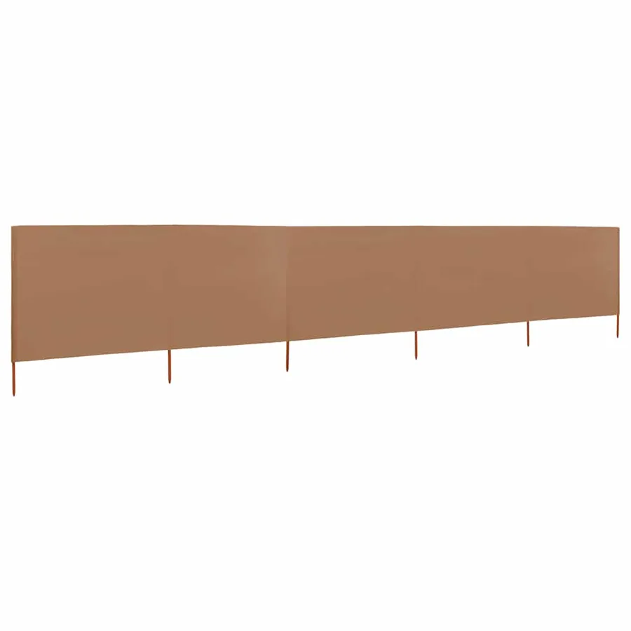 Paravent 5 panneaux Tissu 600 x 80 cm Taupe - 2