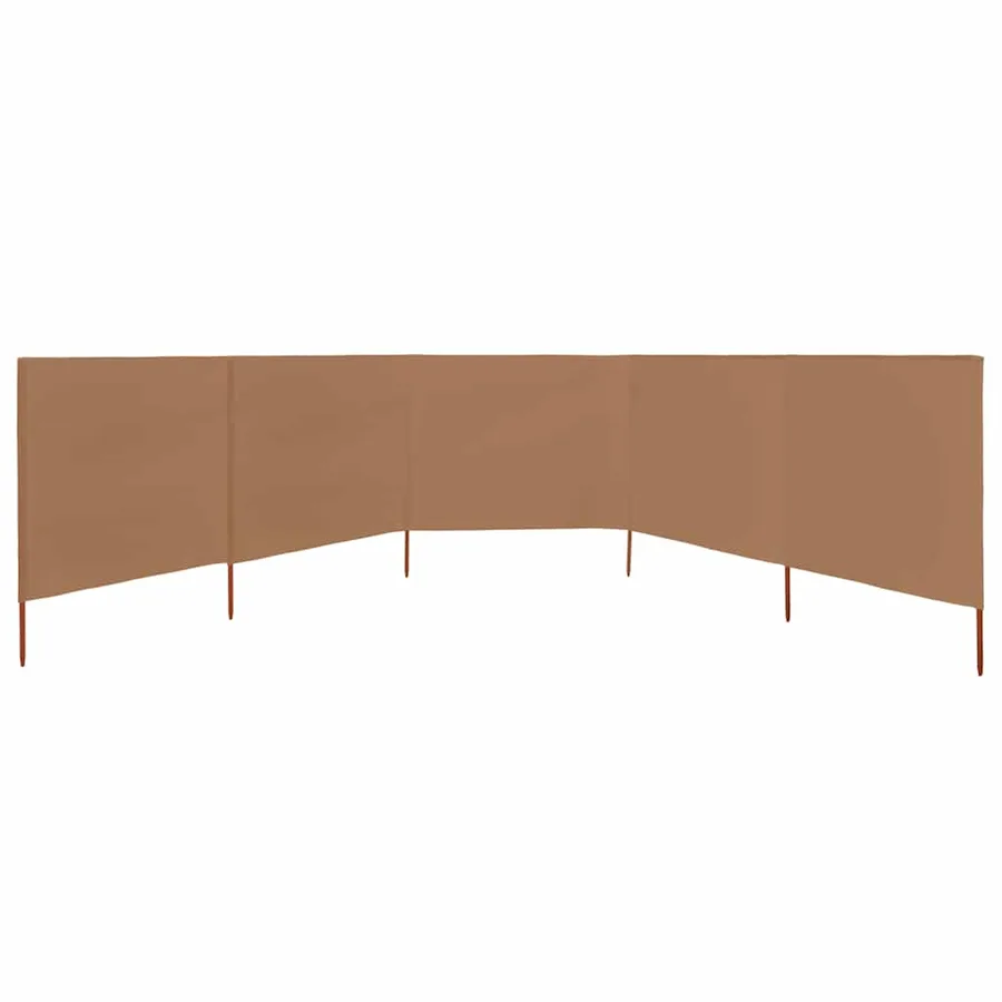 Paravent 5 panneaux Tissu 600 x 80 cm Taupe - 3