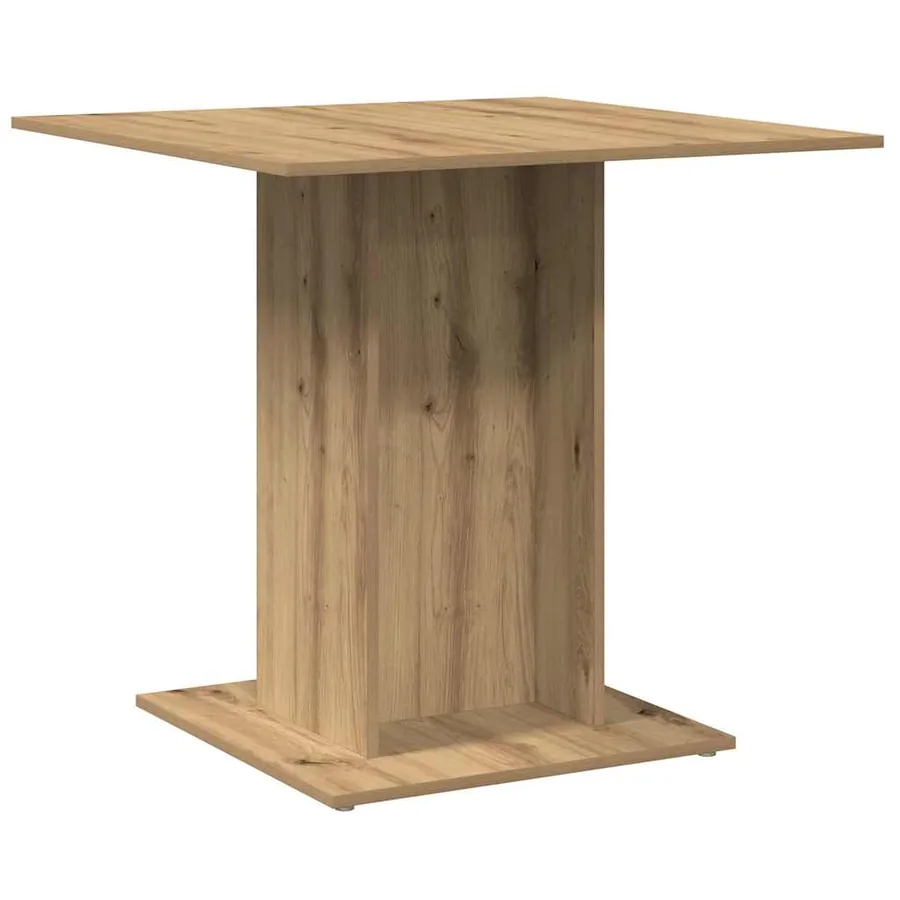 Table à manger chêne artisanal 80x80x75 cm bois d'ingénierie - 2