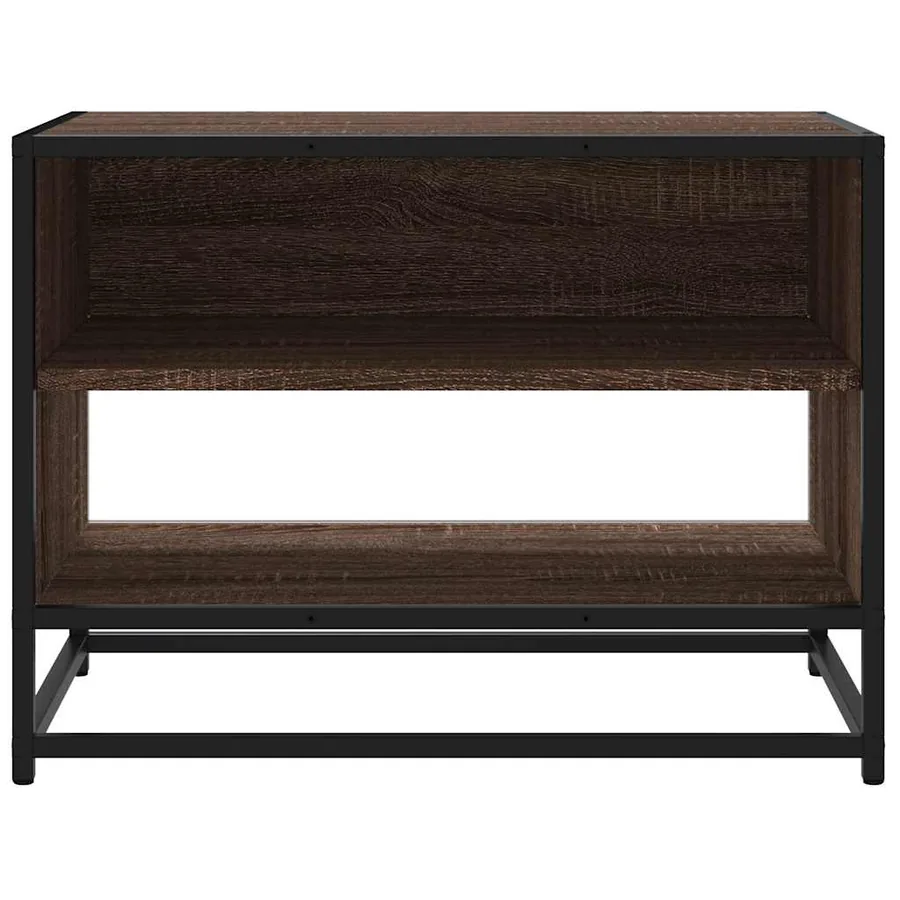 Meuble TV chêne marron 61x40x46 cm bois d'ingénierie et métal - 4