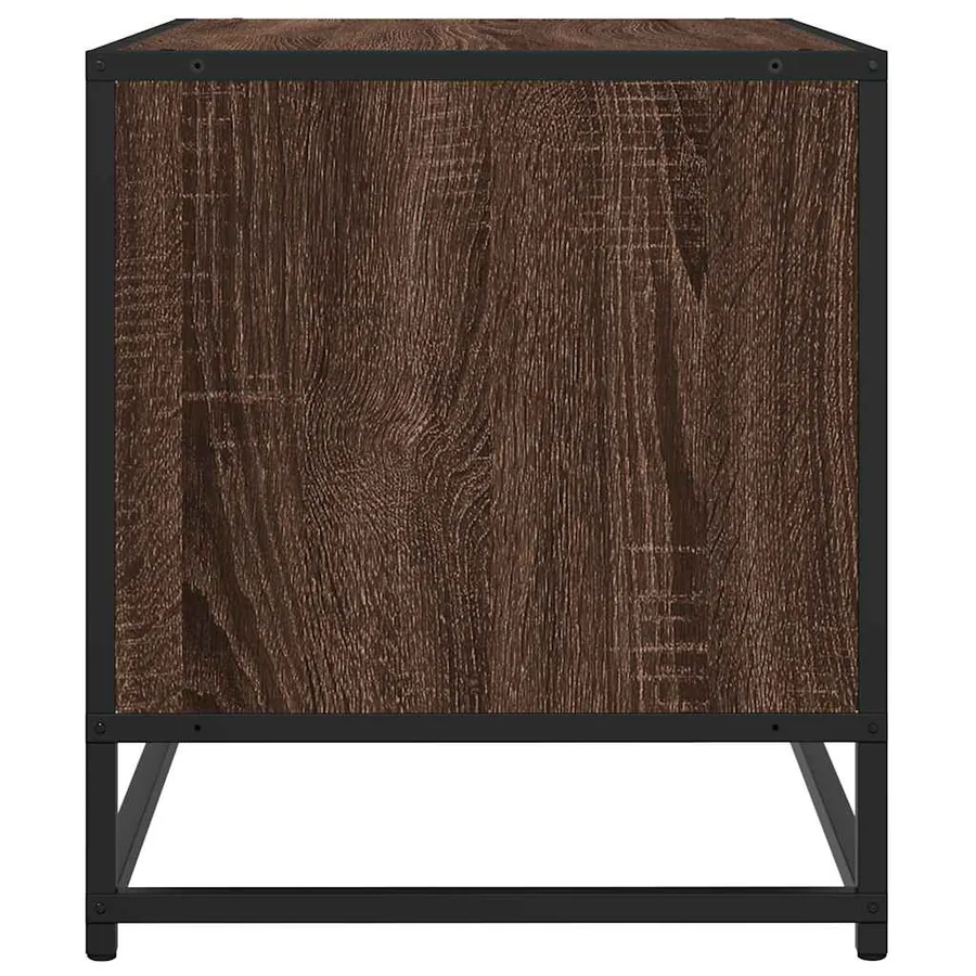 Meuble TV chêne marron 61x40x46 cm bois d'ingénierie et métal - 6