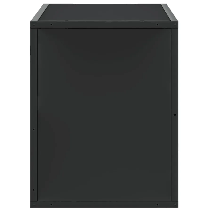 Meuble TV noir 80x31x39,5 cm bois d'ingénierie et métal - 5
