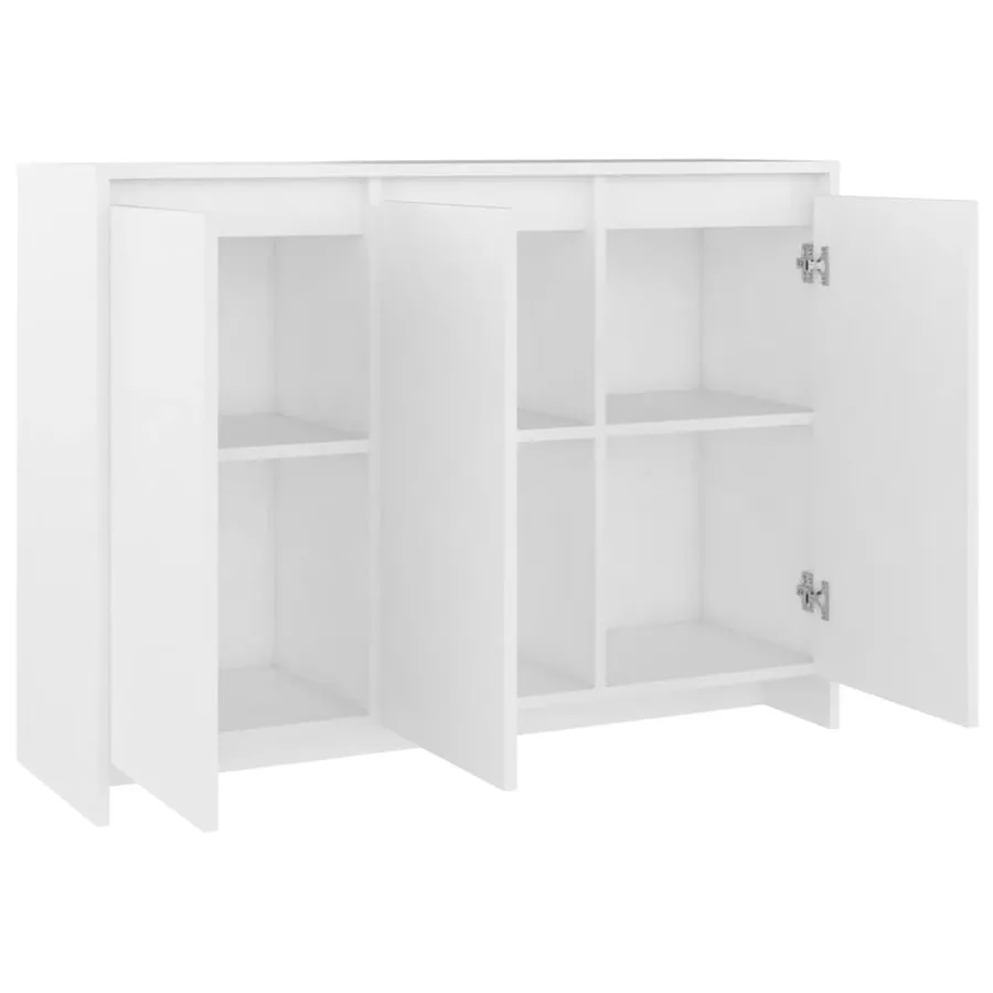 Buffet Blanc 102x33x75 cm Bois d'ingénierie - 5