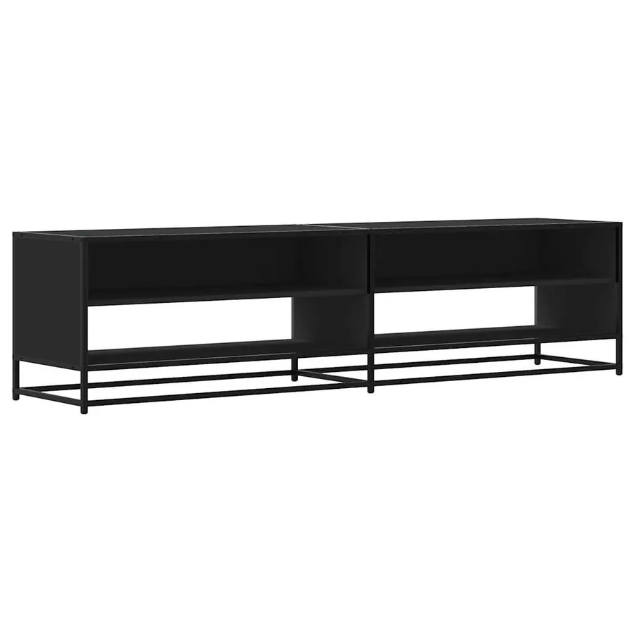 Meuble TV noir 180,5x40x46 cm bois d'ingénierie - 2