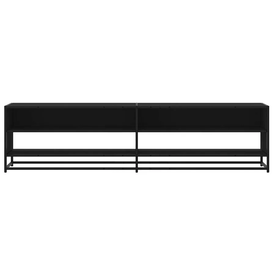 Meuble TV noir 180,5x40x46 cm bois d'ingénierie - 4