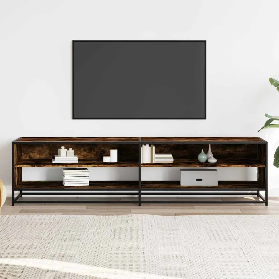 Meuble TV chêne fumé 180,5x40x46 cm bois d'ingénierie - 3