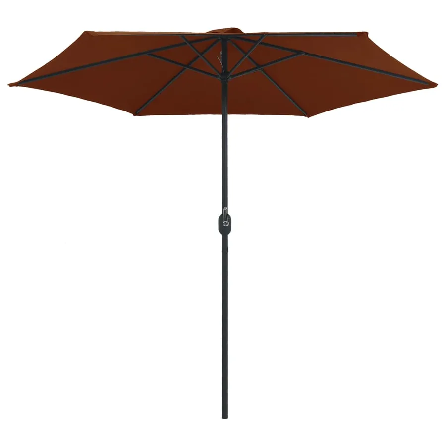 Parasol de jardin et mât en aluminium 270x246 cm Terre cuite - 3
