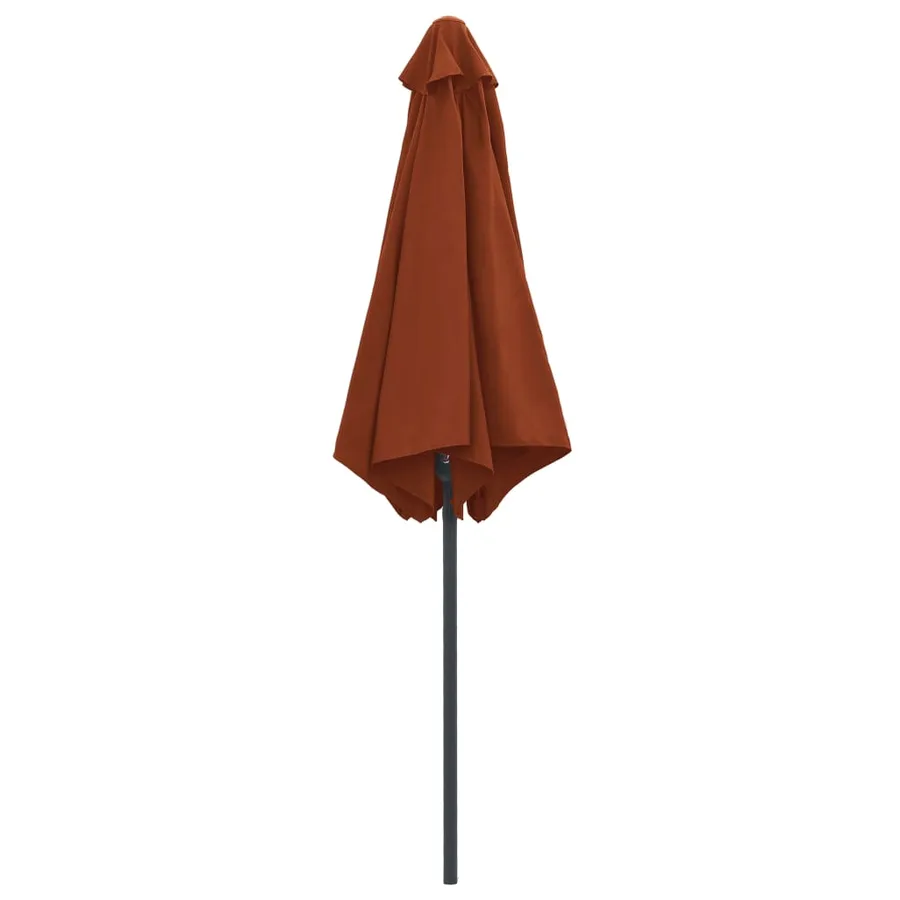 Parasol de jardin et mât en aluminium 270x246 cm Terre cuite - 4