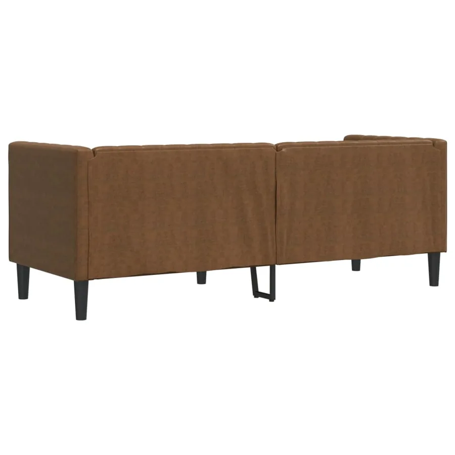 Canapé Chesterfield avec traversins 3 places similicuir daim - 6