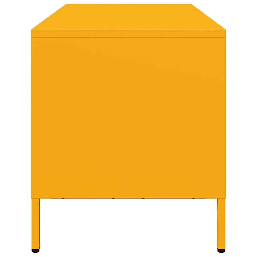 Meuble TV jaune moutarde 101,5x39x43,5 cm acier laminé à froid - 6