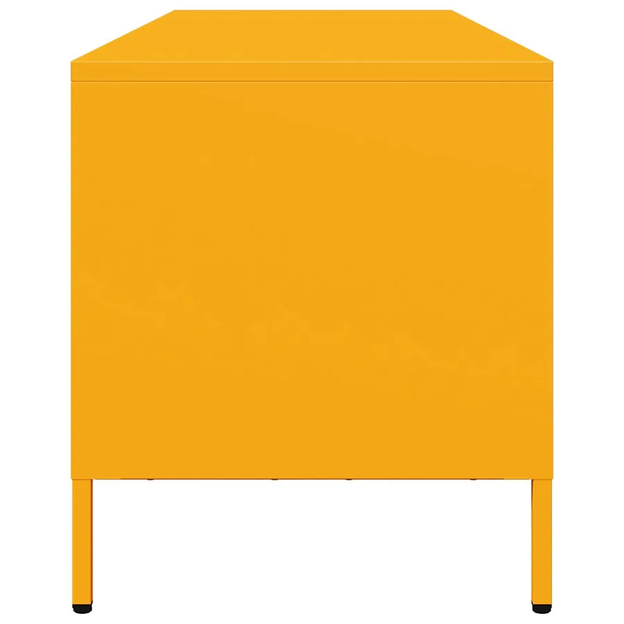 Meuble TV jaune moutarde 135x39x43,5 cm acier laminé à froid - 6