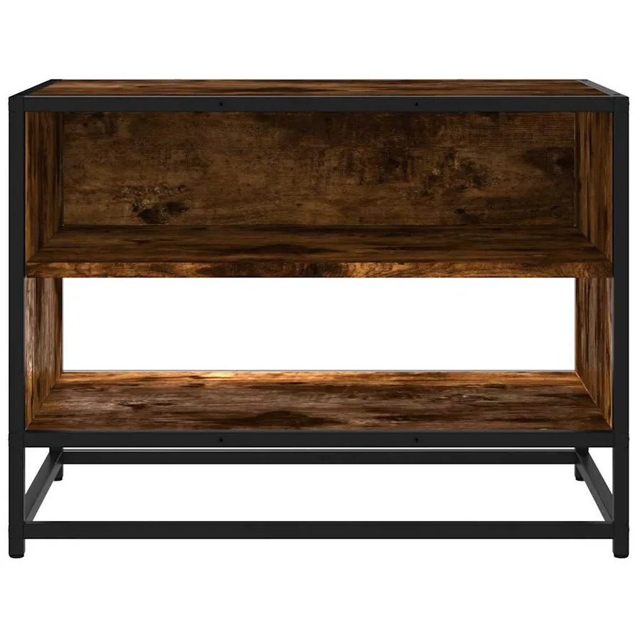 Meuble TV chêne fumé 61x40x46 cm bois d'ingénierie et métal - 4