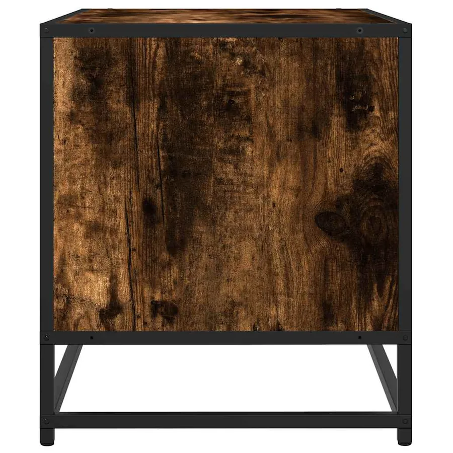 Meuble TV chêne fumé 61x40x46 cm bois d'ingénierie et métal - 6