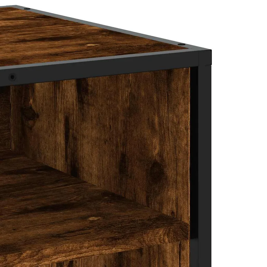 Meuble TV chêne fumé 61x40x46 cm bois d'ingénierie et métal - 7