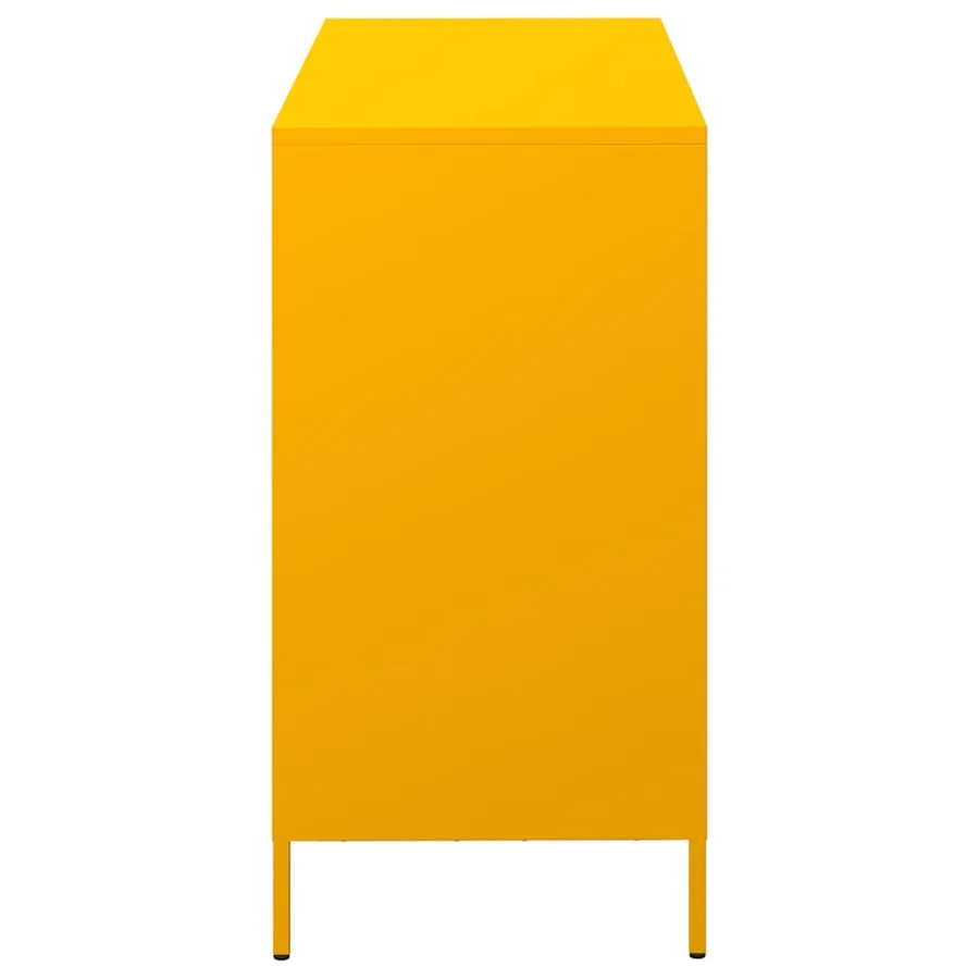 Buffet jaune moutarde 101,5x39x73,5 cm acier laminé à froid - 6