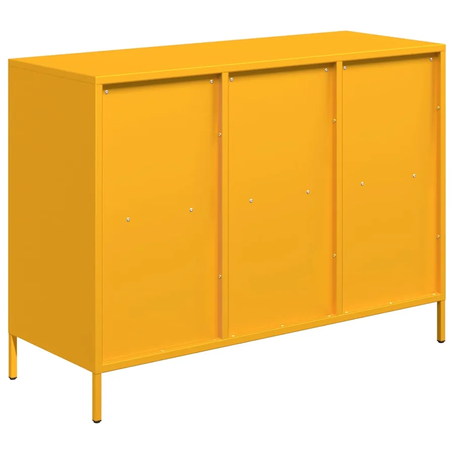 Buffet jaune moutarde 101,5x39x73,5 cm acier laminé à froid - 7