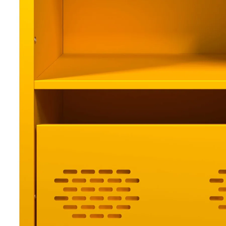 Buffet haut jaune moutarde 68x39x103,5 cm acier - 11