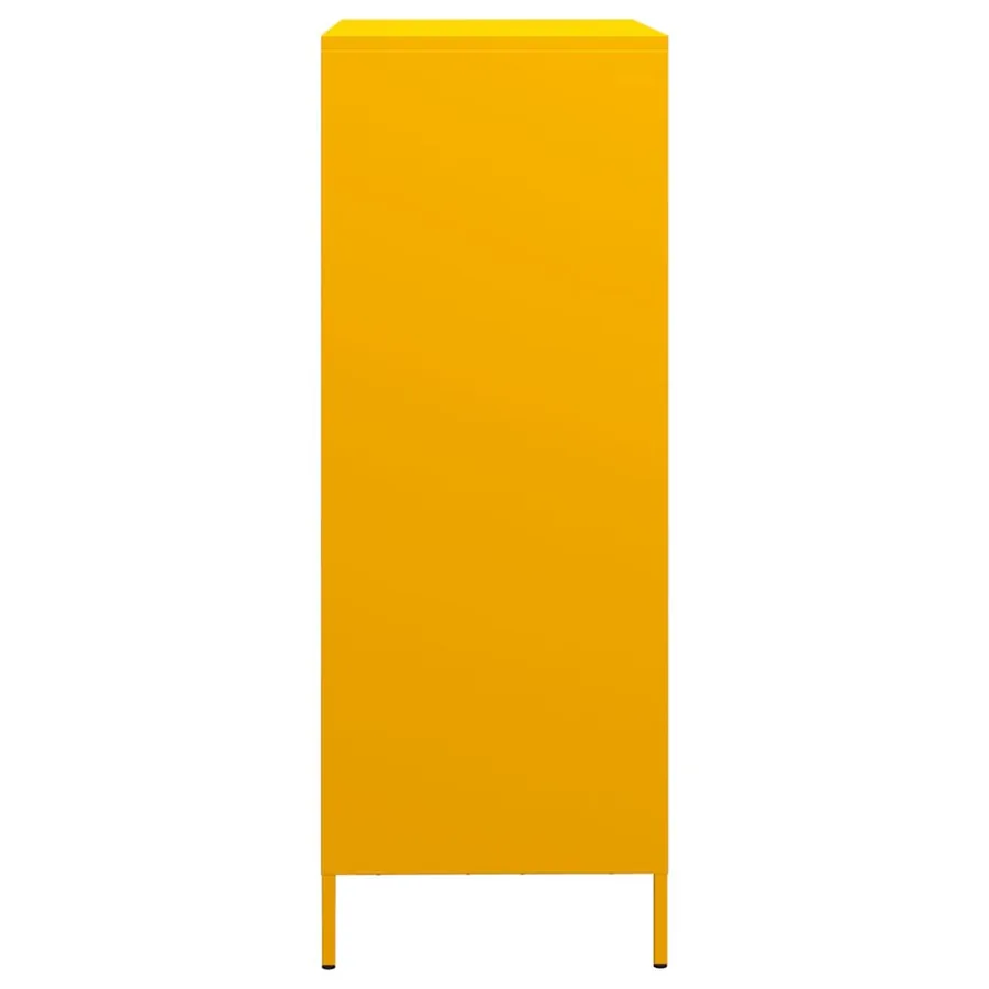 Buffet haut jaune moutarde 68x39x103,5 cm acier - 6