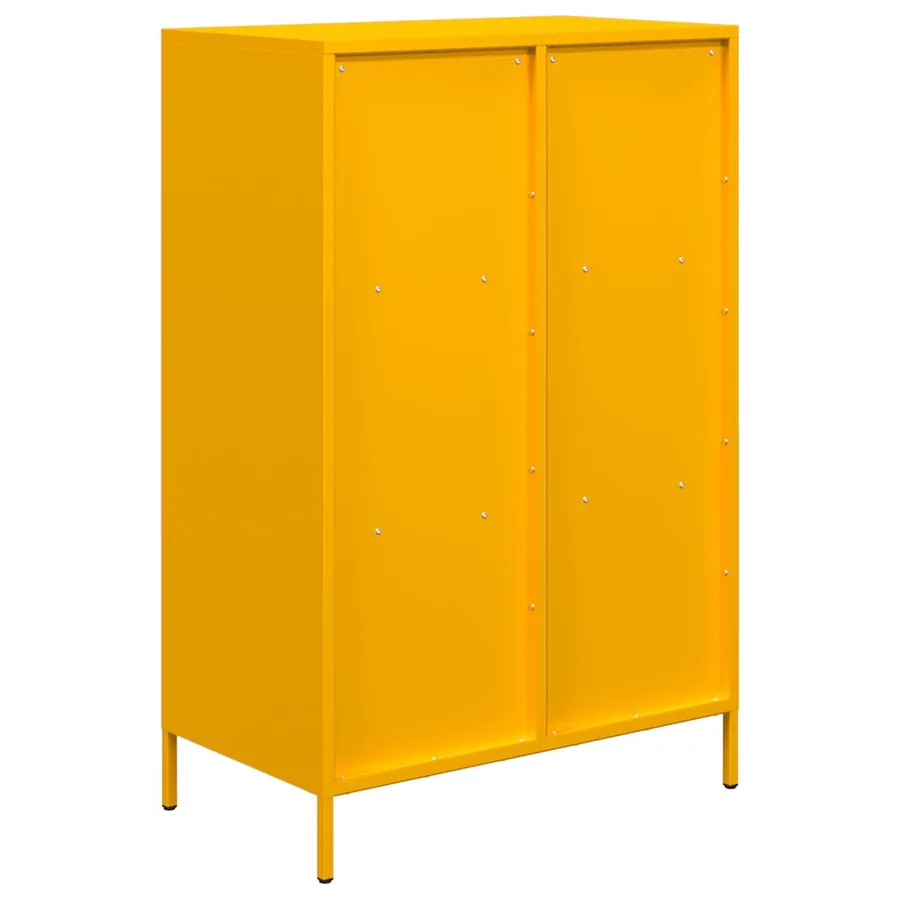 Buffet haut jaune moutarde 68x39x103,5 cm acier - 7