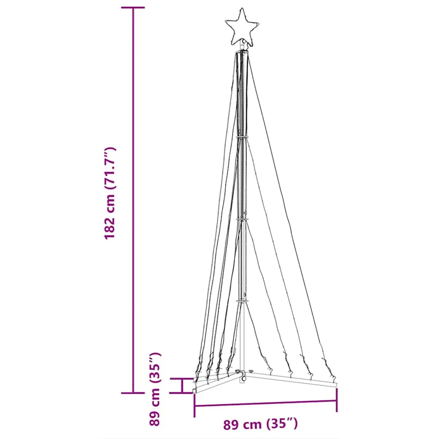 Sapin de Noël à LED 339 LED blanc chaud 182 cm - 11