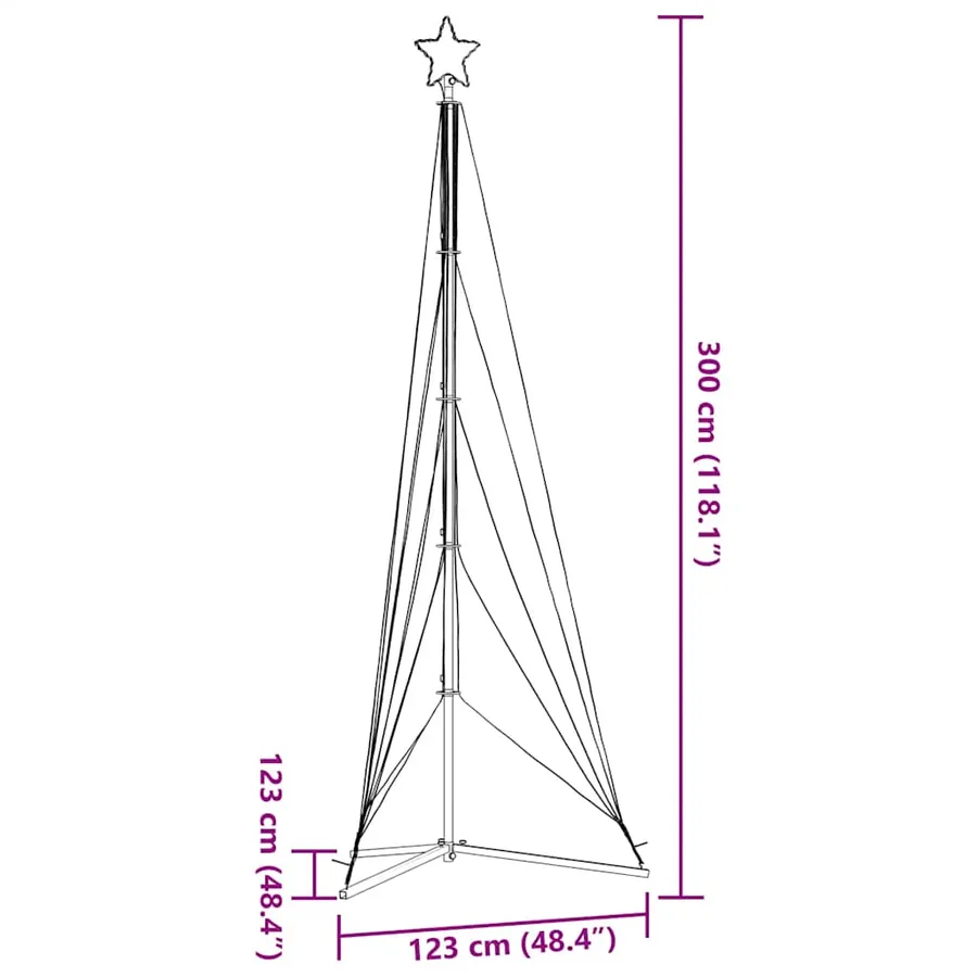 Sapin de Noël à LED 525 LED blanc chaud 302 cm - 11
