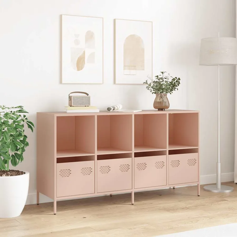 Buffet rose 135x39x73,5 cm acier laminé à froid - 3