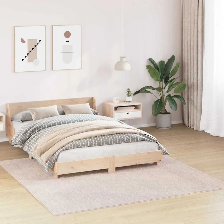 Tapis Shaggy Anti-dérapant Crème 200 x 200 cm PP - 3