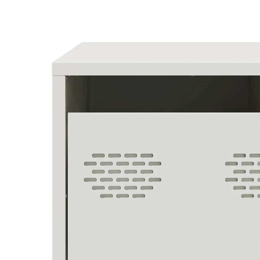 Meuble TV blanc 68x50x43,5 cm acier laminé à froid - 11