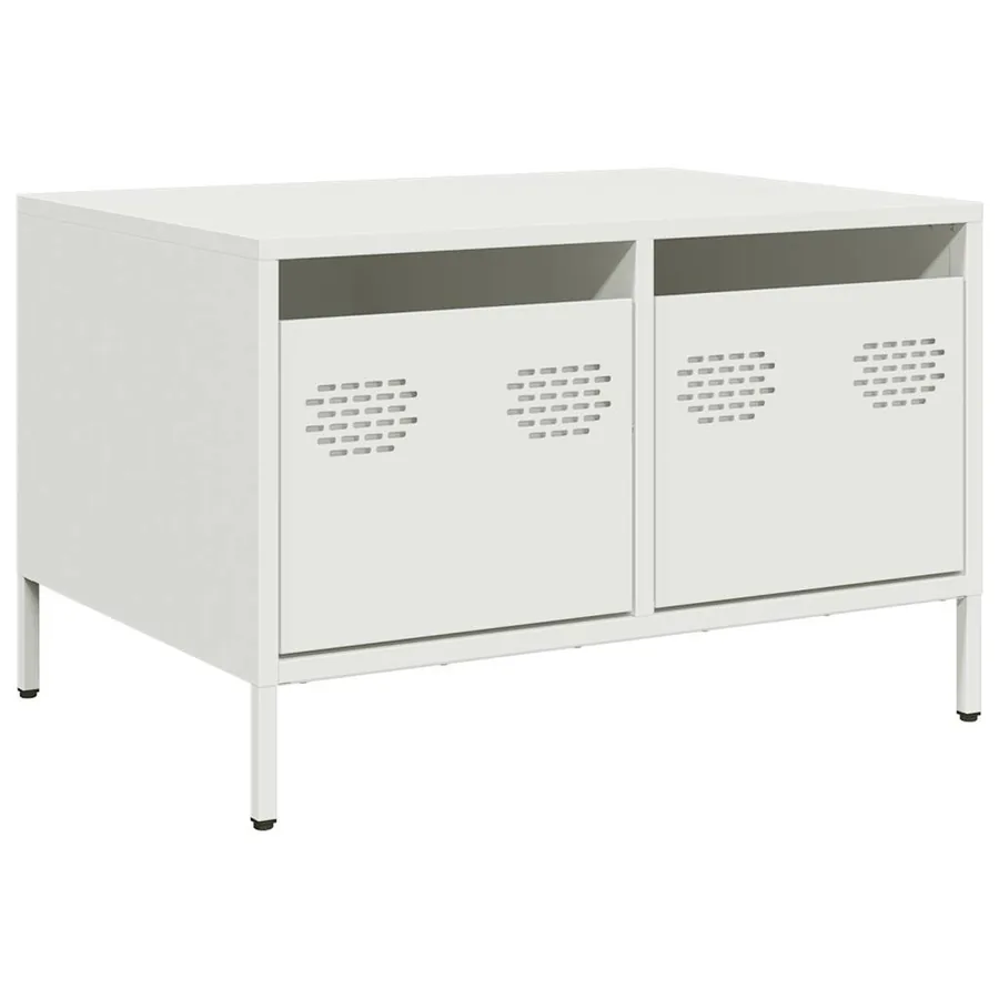 Meuble TV blanc 68x50x43,5 cm acier laminé à froid - 2