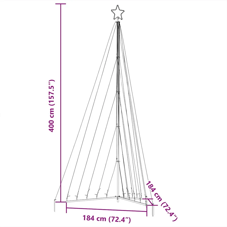 Sapin de Noël à LED 570 LED blanc chaud 399 cm - 11