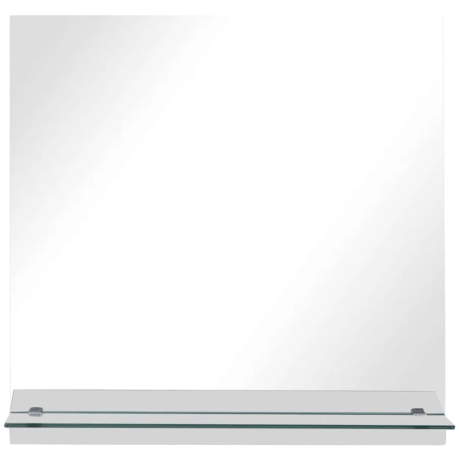 Miroir mural avec étagère 30x30 cm Verre trempé - 3