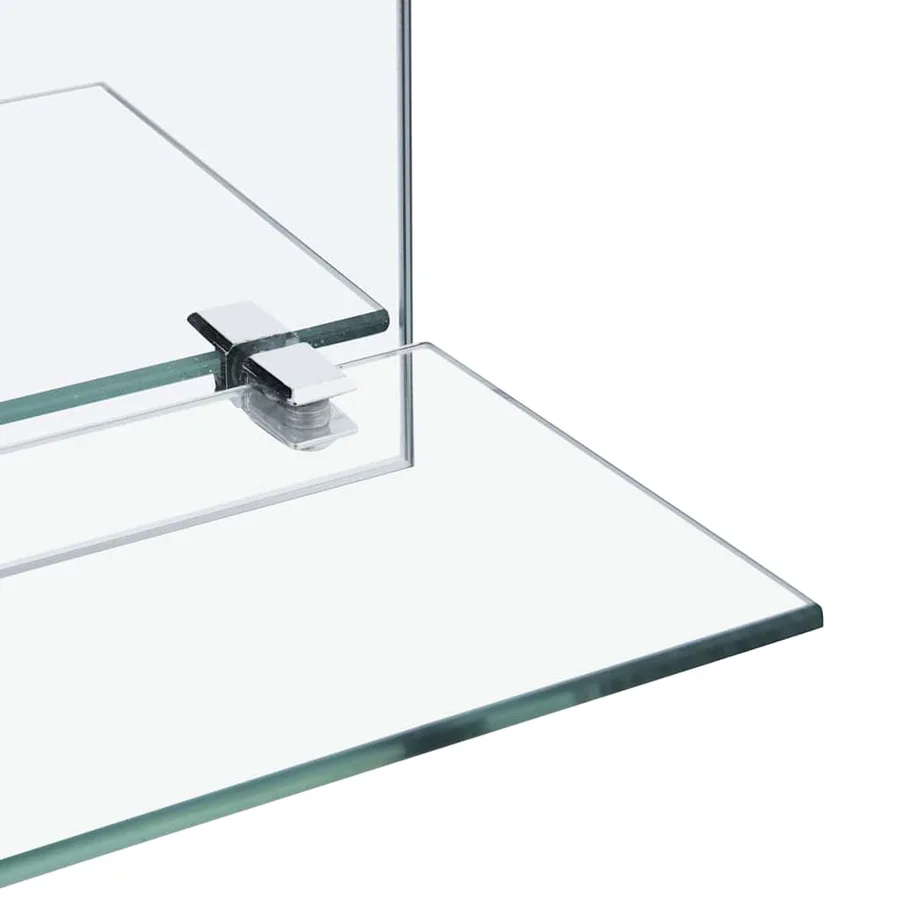 Miroir mural avec étagère 30x30 cm Verre trempé - 4